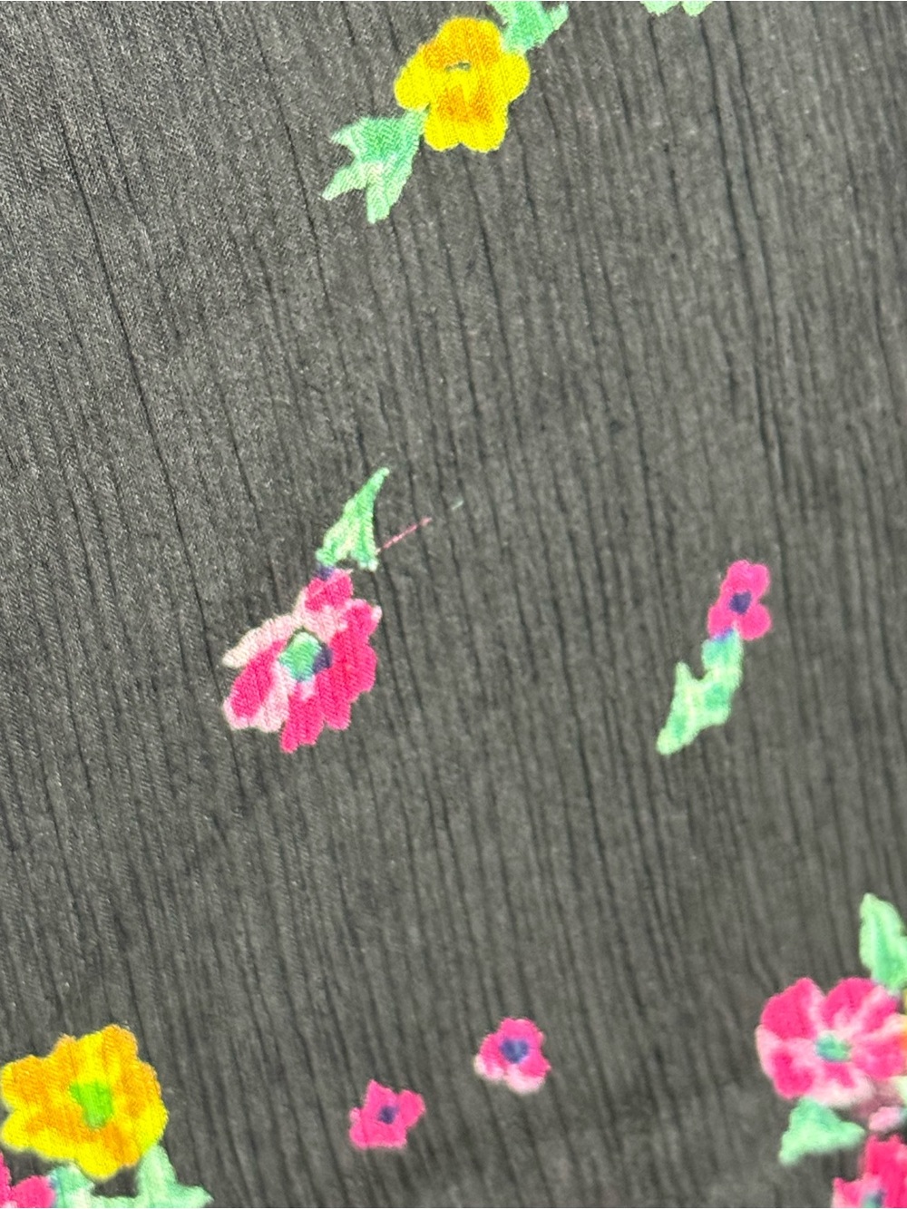 Johnny Was Jade Midi Dress Large 100% Silk Floral Black Boho Tiered Flowy Summer - Picture 8 of 11